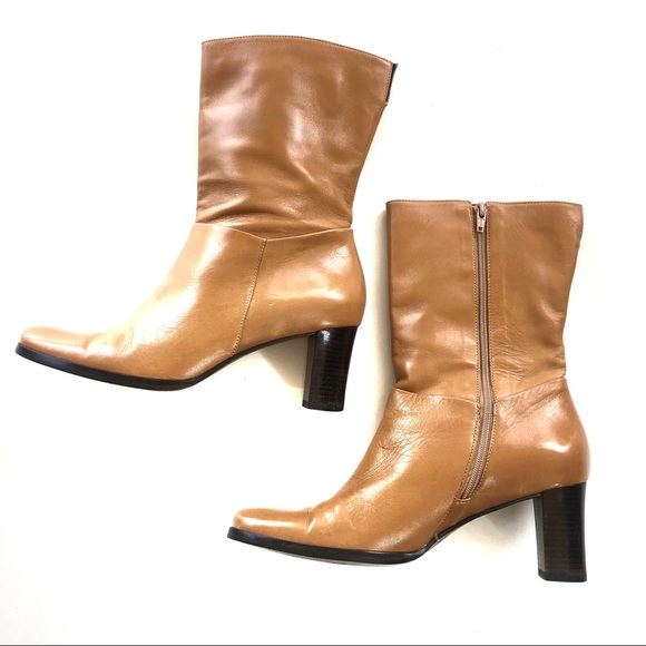 Etienne Aigner vintage camel mid boots leather 6 - Picture 2 of 6